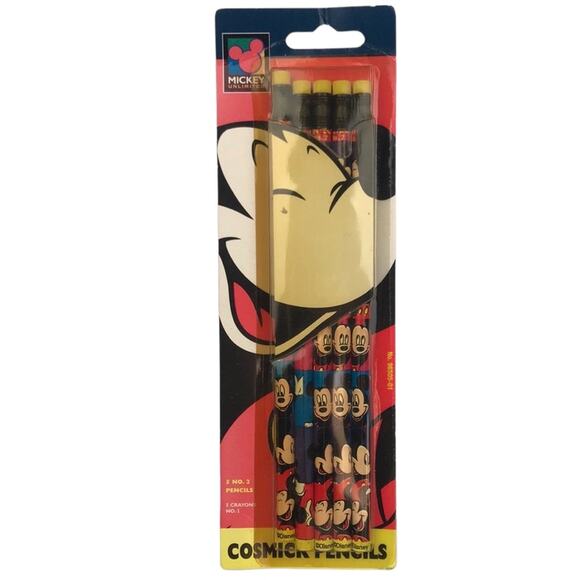 Vintage NOS Mickey Unlimited 5 Cosmick Pencils Mickey Mouse Disney Pentech 1995 - Picture 1 of 8
